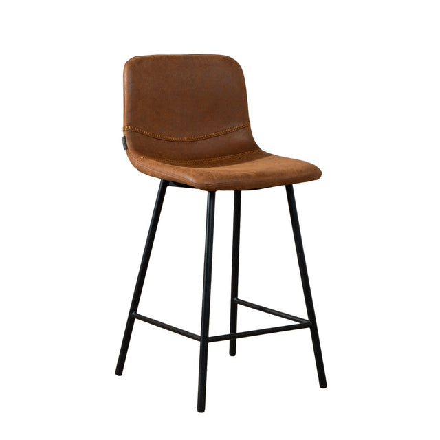 Industrial bar stool Mikky cognac eco-leather 65-78 cm, 46 cm wide