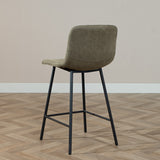 Industrial bar stool Mikky olive green eco-leather 65-78 cm, 46 cm wide