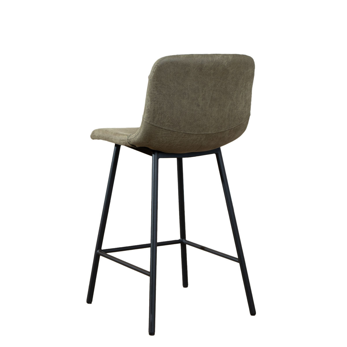 Industrial bar stool Mikky olive green eco-leather 65-78 cm, 46 cm wide