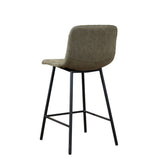 Industrial bar stool Mikky olive green eco-leather 65-78 cm, 46 cm wide