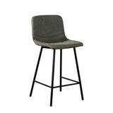 Industrial bar stool Mikky olive green eco-leather 65-78 cm, 46 cm wide