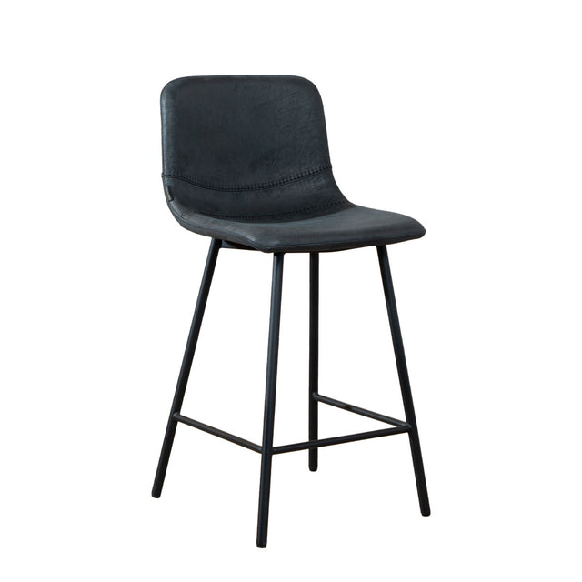 Industrial bar stool Mikky black/anthracite eco-leather 65-78 cm 46 cm wide