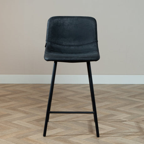 Industrial bar stool Mikky black/anthracite eco-leather 65-78 cm - image 2
