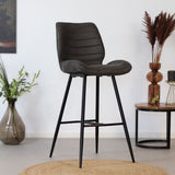 Industrial bar stool Morris anthracite 71 cm Microfibre