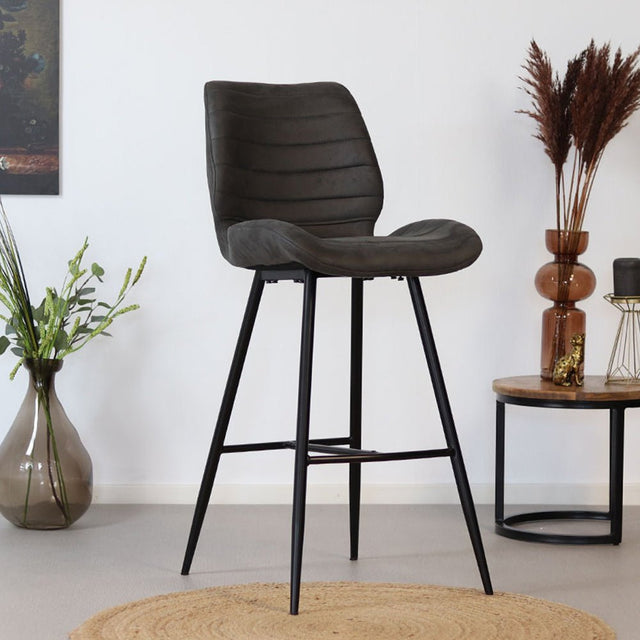 Industrial bar stool Morris anthracite 71 cm Microfibre