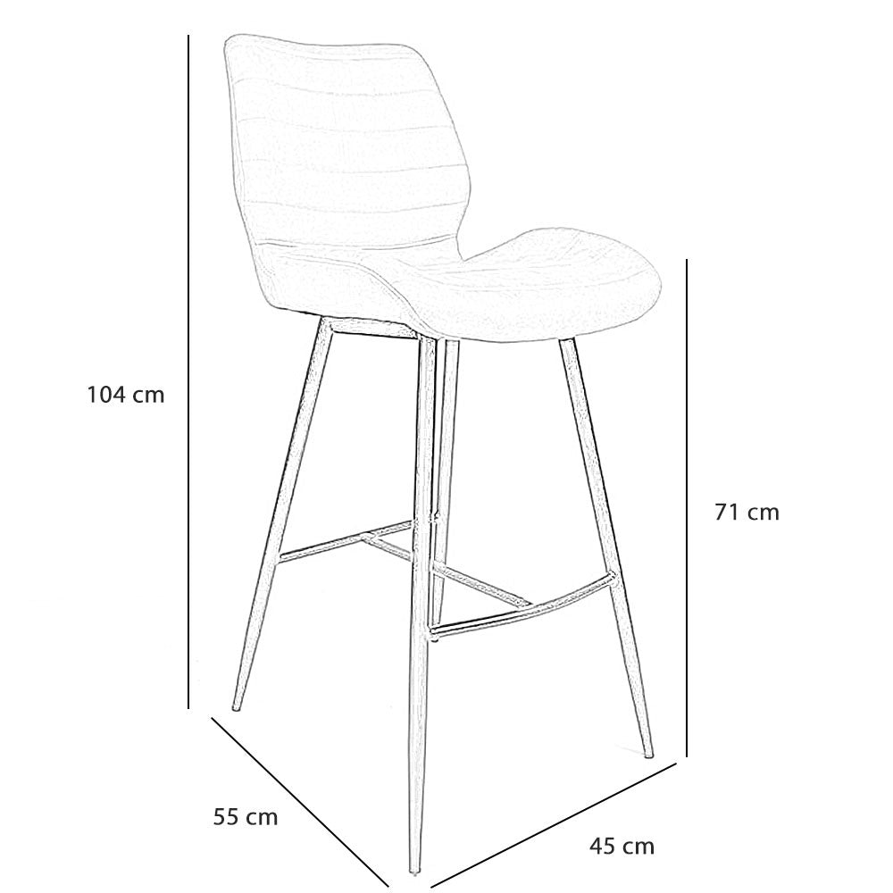 Industrial bar stool Morris cognac 71 cm - image 9