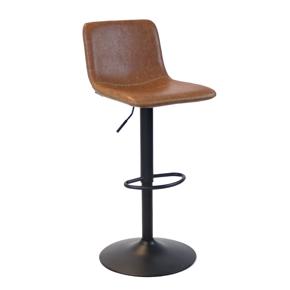 Industrial Bar Stool Texas rotatable eco-leather cognac 60-76cm 45 cm wide