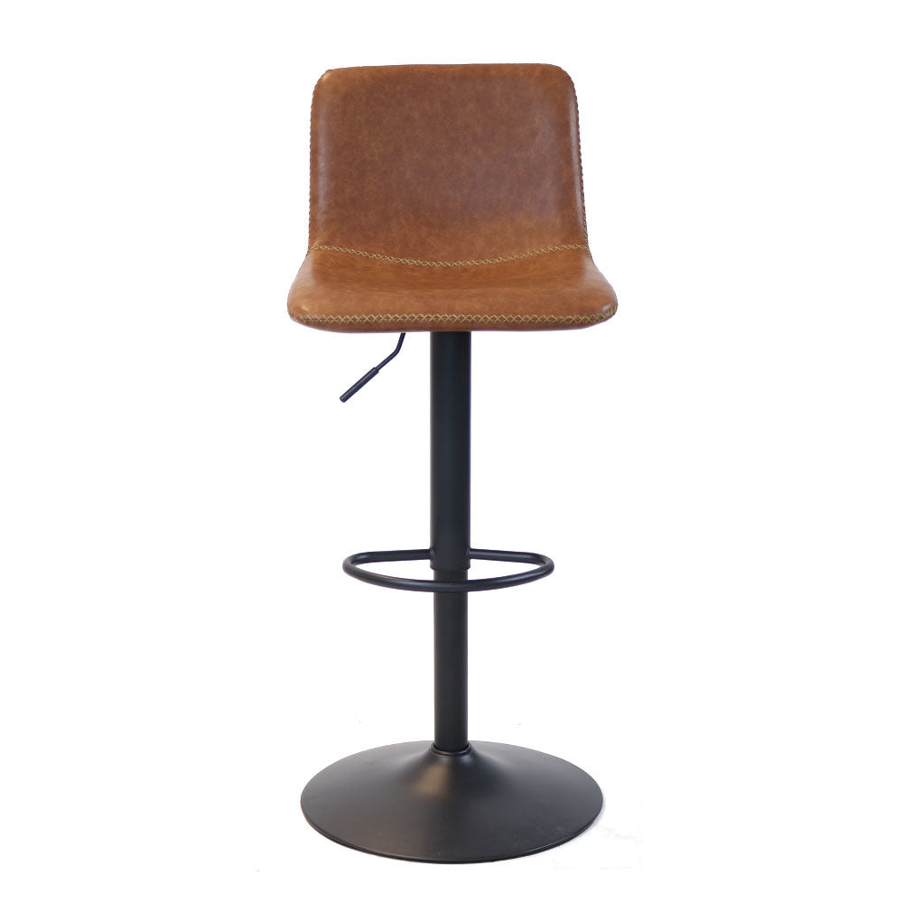 Industrial Bar Stool Texas rotatable eco-leather cognac 60-76cm 45 cm wide
