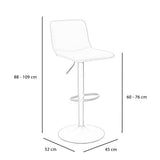 Industrial Bar Stool Texas rotatable eco-leather cognac 60-76cm 45 cm wide