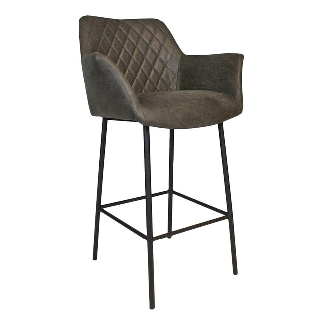 Industrial bar chair Club anthracite eco leather 78 cm Eco leather