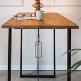 Bar table Vegas Dimehouse Brown LxWxH 135x75x7 Mango wood Atmospheric photo side view