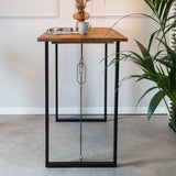 Bar table Vegas Dimehouse Brown LxWxH 135x75x7 Mango wood Atmospheric photo side view