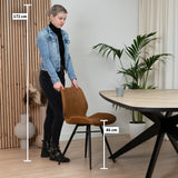 Industrial dining room chair Barrel cognac eco-leather - image 4