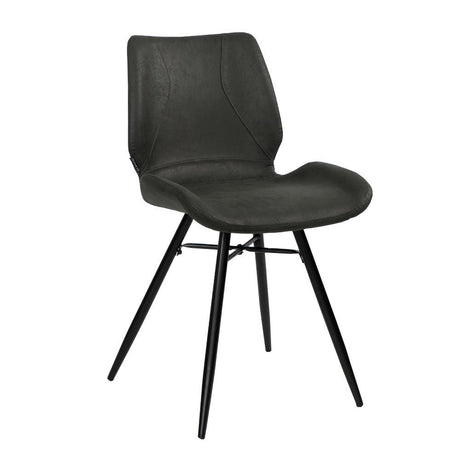 Industrial dining room chair Barrel black/anthracite eco-leather