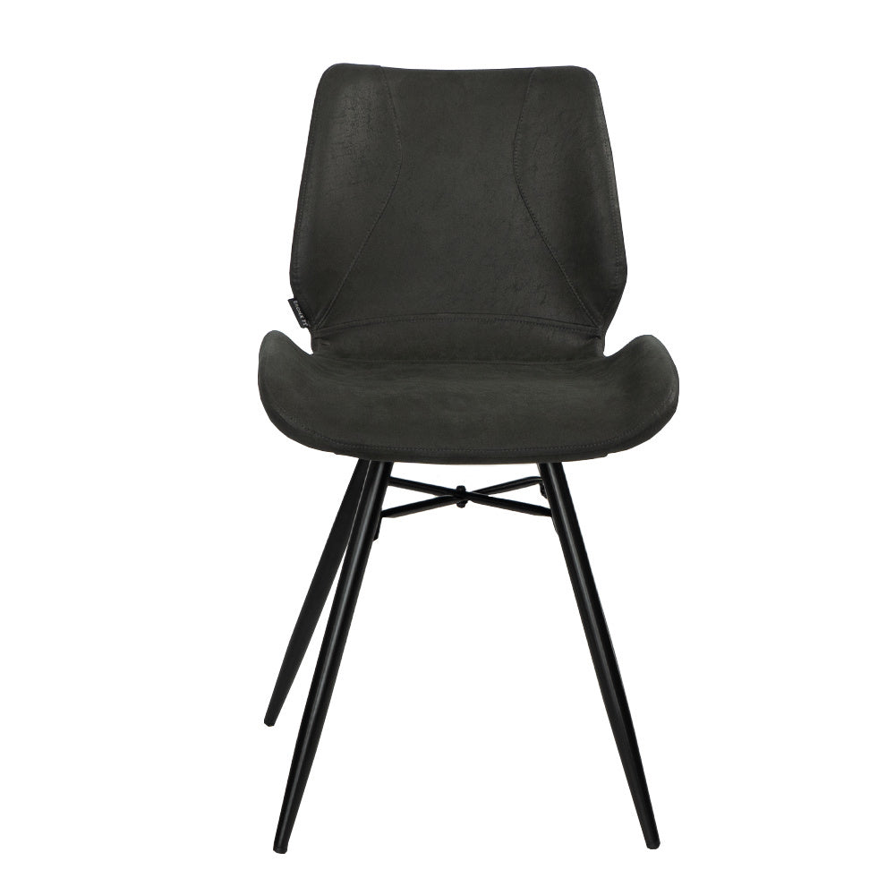 Industrial dining room chair Barrel black/anthracite eco-leather - image 6