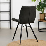 Industrial dining room chair Barrel black/anthracite eco-leather - image 3