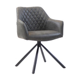 Industrial dining room chair Dex swiveling anthracite eco-leather