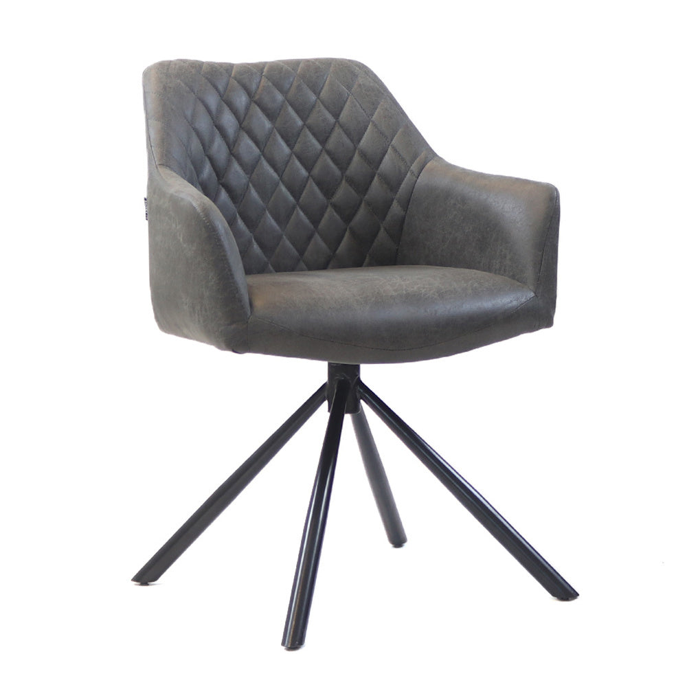Industrial dining room chair Dex swivel anthracite eco-leather - image 5