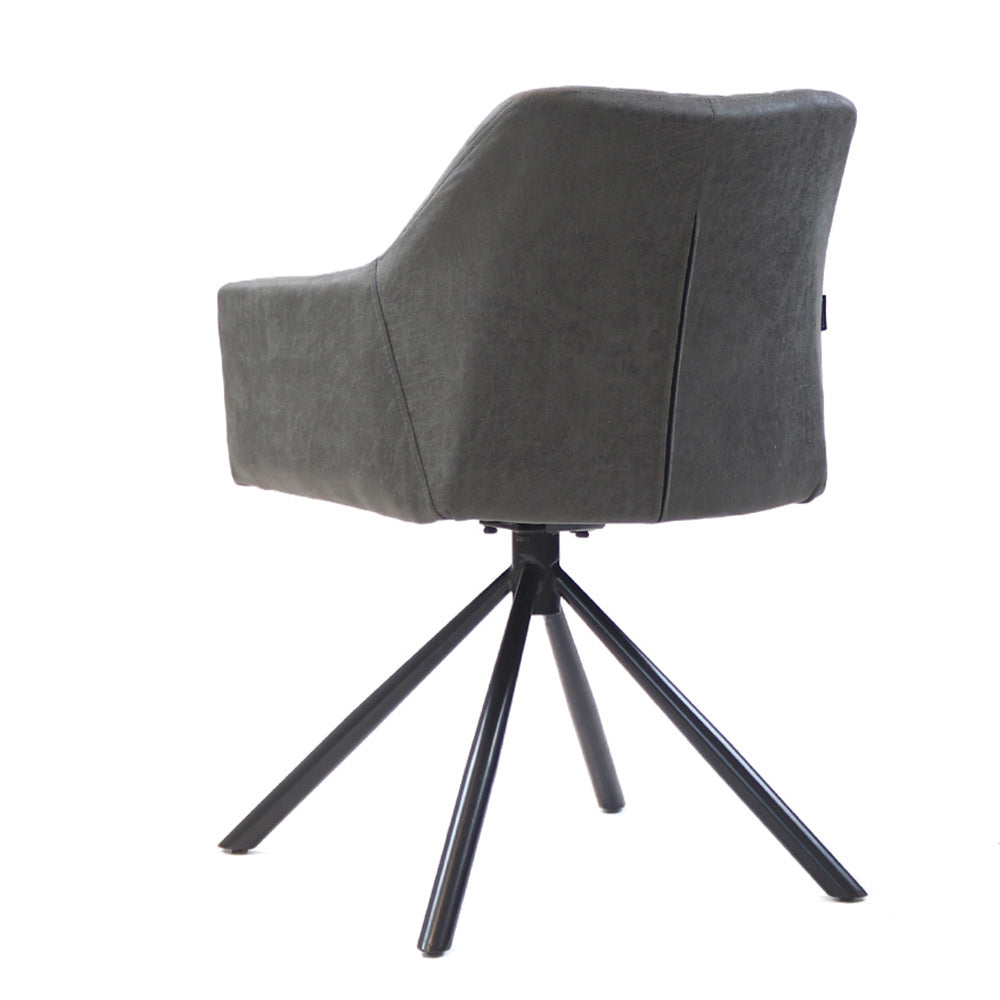 Industrial dining room chair Dex swivel anthracite eco-leather - image 7