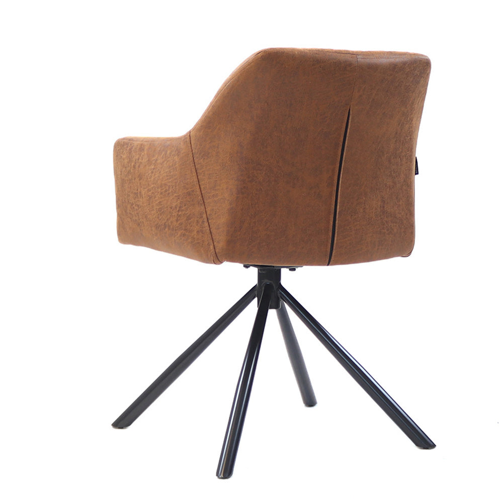 Industrial dining room chair Dex swivel cognac eco-leather - image 7