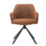 Industrial dining room chair Dex swivel cognac eco-leather - image 6