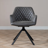 Industrial dining room chair Dex swivel anthracite eco-leather - image 2