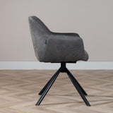 Industrial dining room chair Dex swivel anthracite eco-leather - image 3