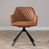 Industrial dining room chair Dex swivel cognac eco-leather - image 2
