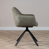 Industrial dining room chair Dex swivel olive green eco-leather - image 3