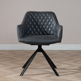 Industrial dining room chair Dex swivel black/anthracite eco-leather - image 2