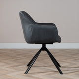 Industrial dining room chair Dex swivel black/anthracite eco-leather - image 3