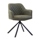 Industrial dining room chair Dex swivel olive green eco-leather - image 7