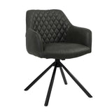 Industrial dining room chair Dex swivel black/anthracite eco-leather
