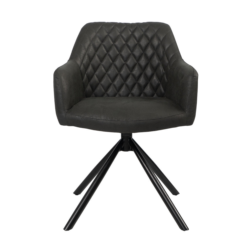 Industrial dining room chair Dex swivel black/anthracite eco-leather - image 6