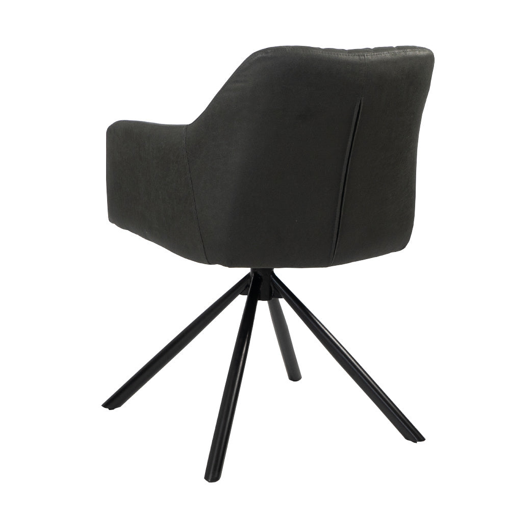 Industrial dining room chair Dex swivel black/anthracite eco-leather - image 7