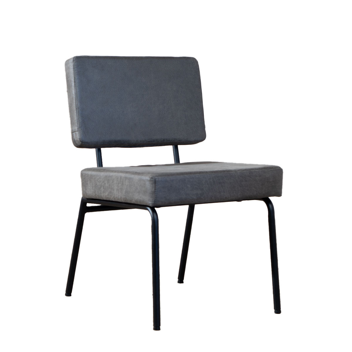 Industrial dining room chair Espen anthracite eco-leather