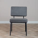 Industrial dining room chair Espen anthracite eco-leather - image 2