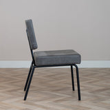 Industrial dining room chair Espen anthracite eco-leather - image 3