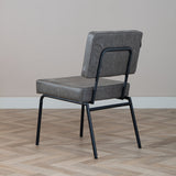 Industrial dining room chair Espen anthracite eco-leather - image 4