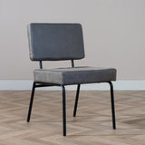 Industrial dining room chair Espen anthracite eco-leather - image 1