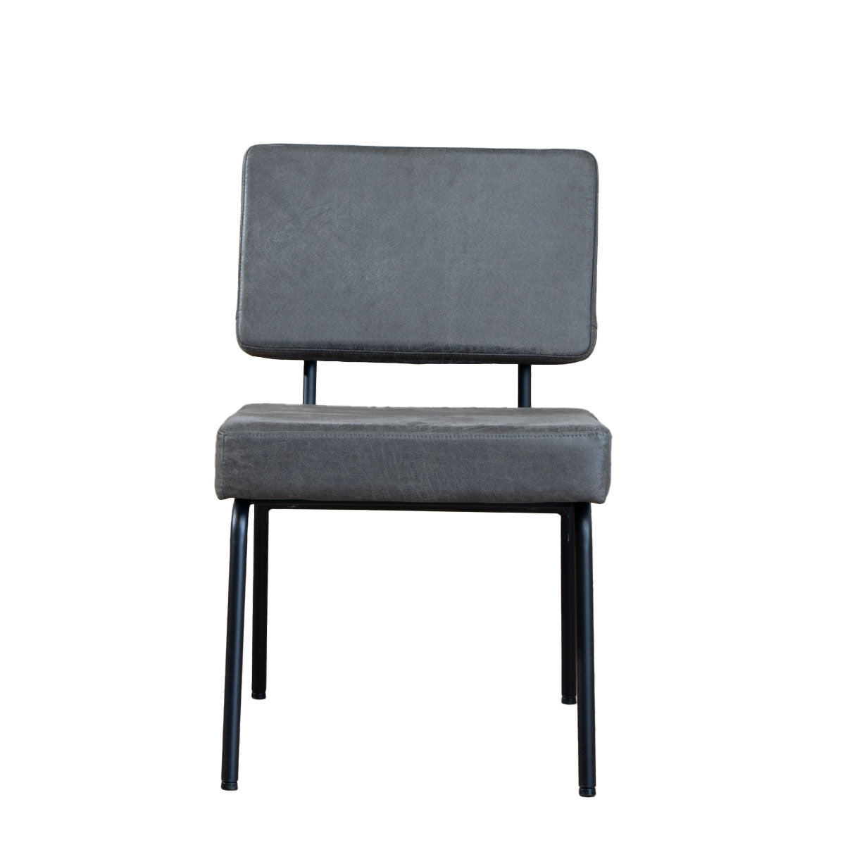 Industrial dining room chair Espen anthracite eco-leather - image 6