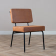 Industrial dining room chair Espen cognac eco-leather - image 1