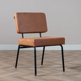 Industrial dining room chair Espen cognac eco-leather - image 1