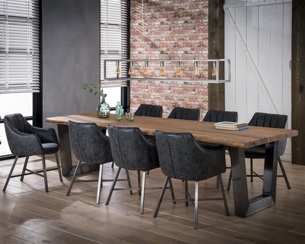 Dining table Tristan DH Interior Acacia LxWxH 308x117x10 Acacia wood Atmospheric photo diagonal front view