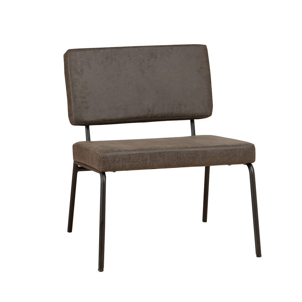 Industrial armchair Espen anthracite eco-leather