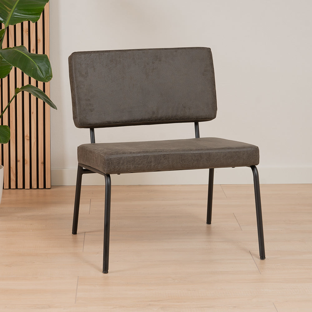 Industrial armchair Espen anthracite eco-leather - image 1