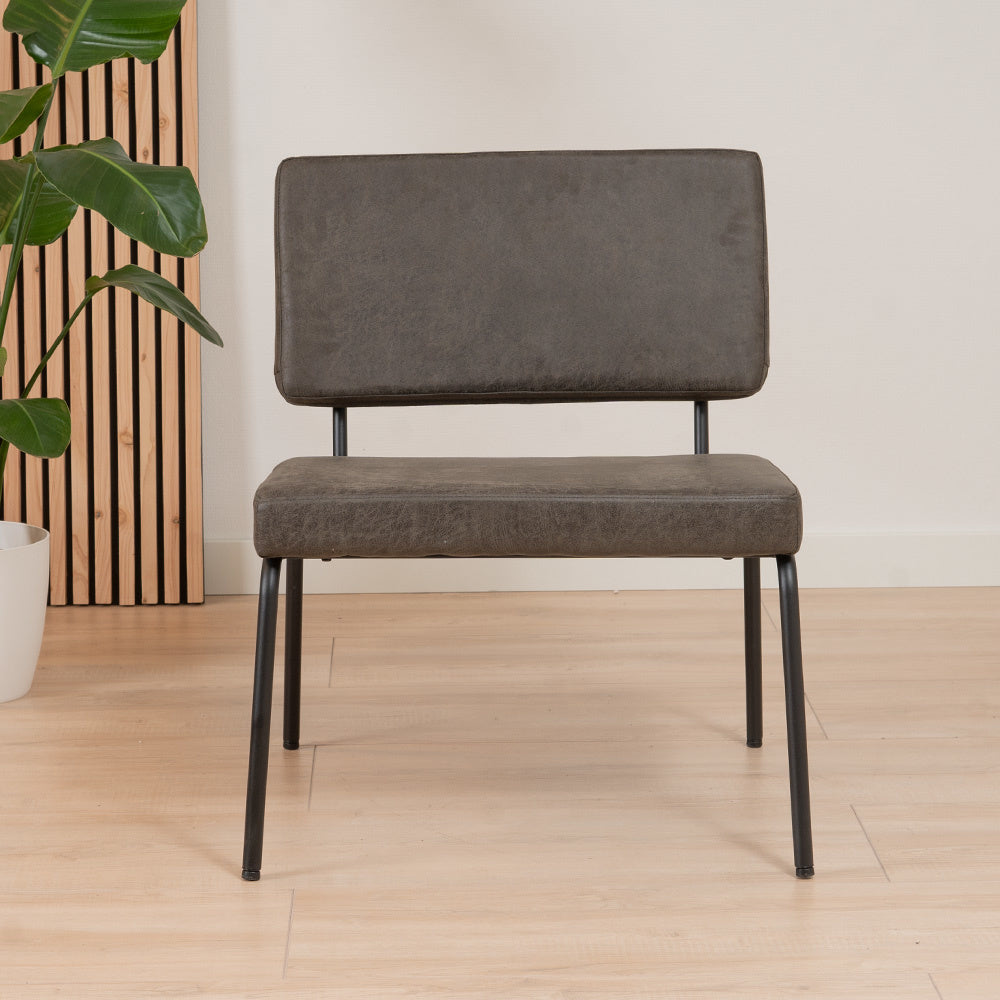 Industrial armchair Espen anthracite eco-leather - image 3