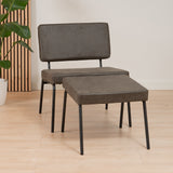 Industrial armchair Espen anthracite eco-leather - image 2