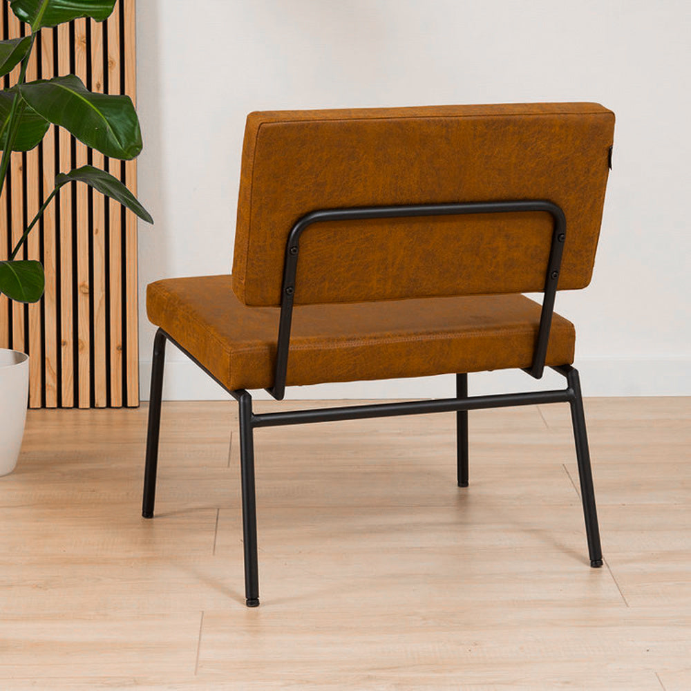 Industrial armchair Espen cognac eco-leather - image 5