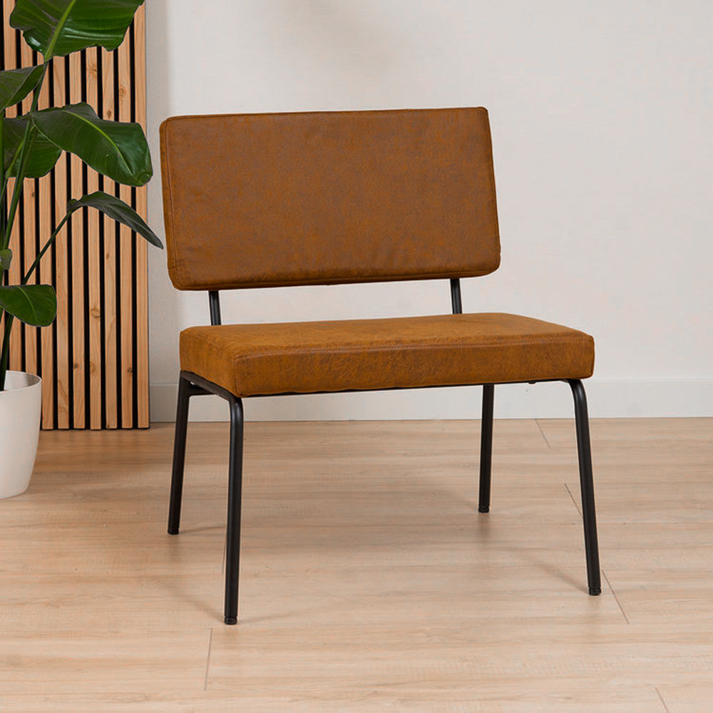 Industrial armchair Espen cognac eco-leather - image 2